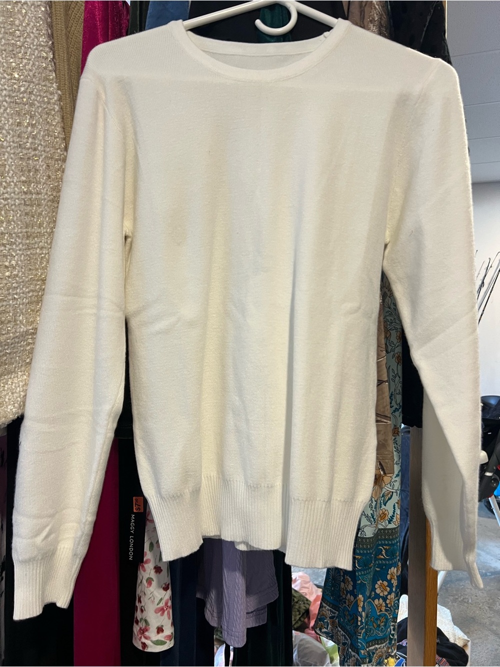 Classic Cream Crewneck Sweater